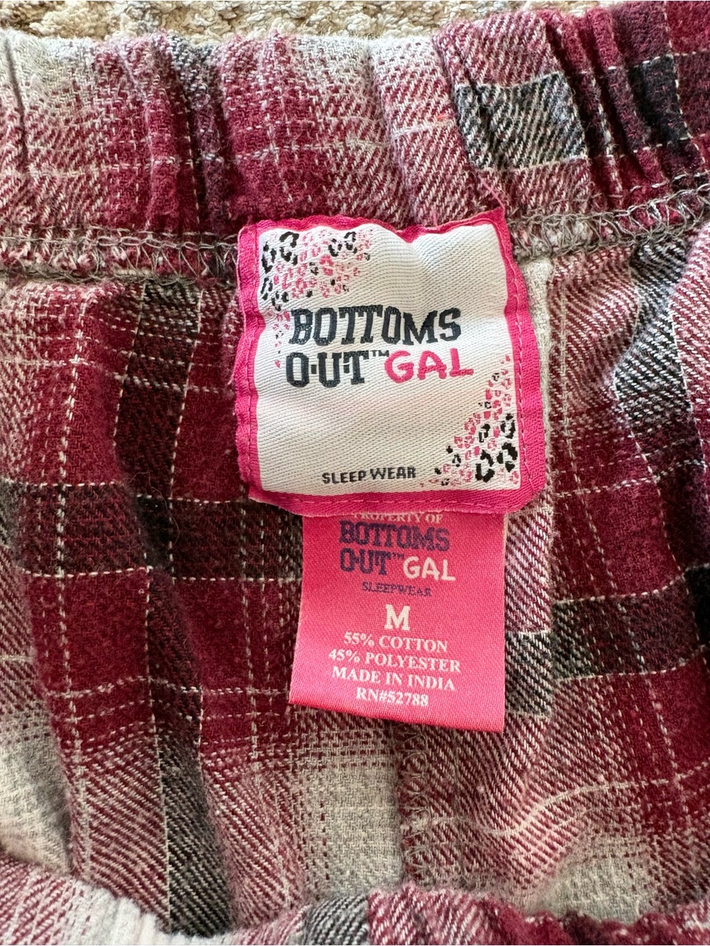 🌸Bottoms Out Gal Women's Plaid Sleep Pajama Bottoms - Red🌸 - Picture 2 of 2
